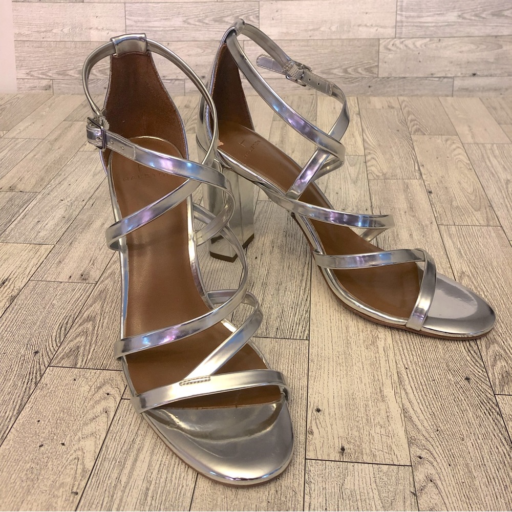 H by Halston Luna Silver Sandal Heels